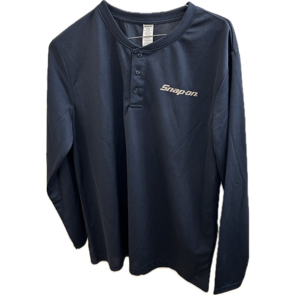 SNAP ON TOOLS Men Shirt Xl Long Sleeve Spell Out Casual Adult Navy Blue trl7#46